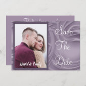 Bruiloft Bewaar de datum Oude Lavendel Custom Foto Kaart (Voorkant / Achterkant)