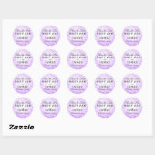 Bruiloft Bewaar de datum Paarse Glitter Lights Ronde Sticker (Vel)