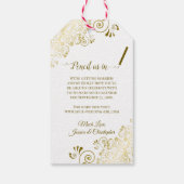 Bruiloft Bewaar de datum Potlood Ons In Gouden Fri Cadeaulabel (Achterkant)