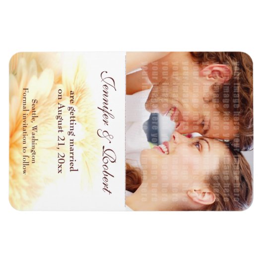 Bruiloft Bewaar de Datum Premium Magnet Magneet (Horizontaal)