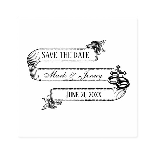 Bruiloft Bewaar de datum Religieus Kruis Rubberstempel (Afrduk)