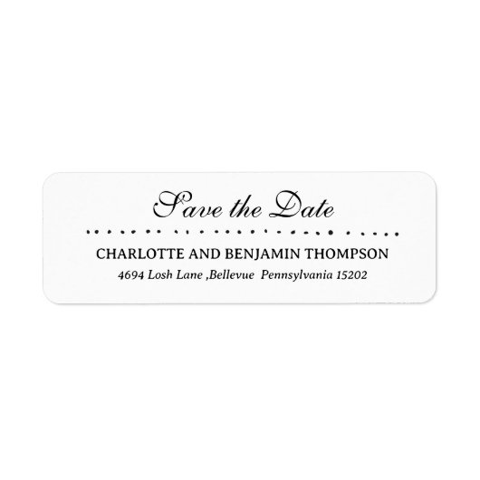 Bruiloft Bewaar de datum Retouradres Etiket (Voorkant)