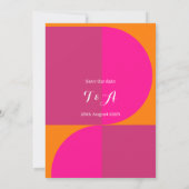 Bruiloft Bewaar de datum Retro Abstract Roze Sinaa Save The Date (Achterkant)