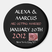 Bruiloft Bewaar de Datum Ronde Magneet (Voorkant)