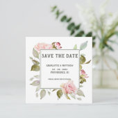 Bruiloft Bewaar de datum Roze Rozen Save The Date (Staand voorkant)