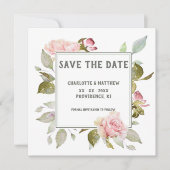 Bruiloft Bewaar de datum Roze Rozen Save The Date (Voorkant)