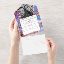 Bruiloft Bewaar de datum RVSP All In One Uitnodiging