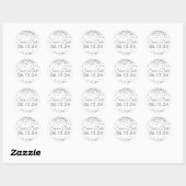 Bruiloft Bewaar de datum Silver Glitter Confetti Ronde Sticker (Vel)