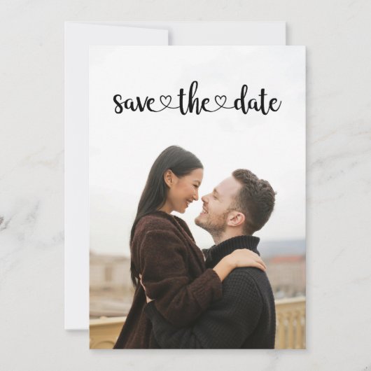 Bruiloft Bewaar de datum Sjabloon met foto Kaart (Voorkant)