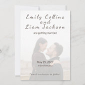 Bruiloft Bewaar de datum Sjabloon met foto Kaart (Achterkant)