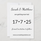 Bruiloft Bewaar de datum Sjabloon met foto Kaart (Achterkant)