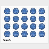 Bruiloft Bewaar de datum Sparkling String Blue Ronde Sticker (Vel)