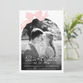 Bruiloft Bewaar de Datum Uitnodiging | Foto buigen (Staand voorkant)