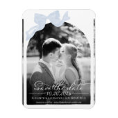 Bruiloft Bewaar de Datum Uitnodiging | Foto buigen Magneet (Verticaal)