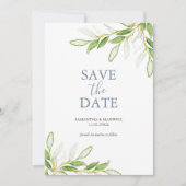 Bruiloft Bewaar de datum Uitnodigingen Botanisch (Voorkant)