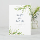 Bruiloft Bewaar de datum Uitnodigingen Botanisch (Staand voorkant)