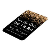 Bruiloft Bewaar de datum vallende sterren goud Magneet (Linkerzijde)