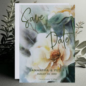 Bruiloft Bewaar de datum Waterverf Rozen Sage Groe Kaart