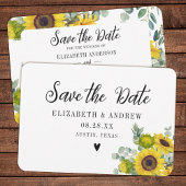 Bruiloft Bewaar de datum Zonnebloem Bloemen Bedankkaart