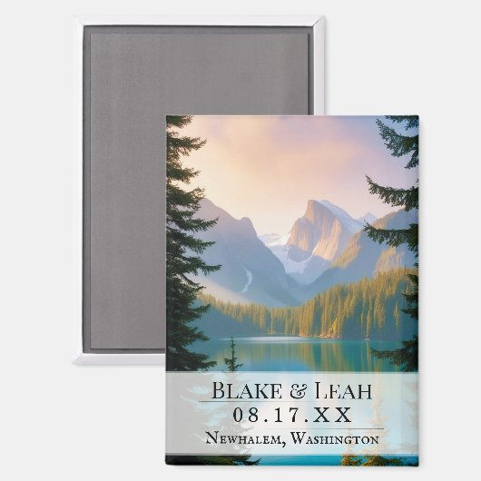 bruiloft Bewaar de datummagneet Magneet (Voorkant / Achterkant)