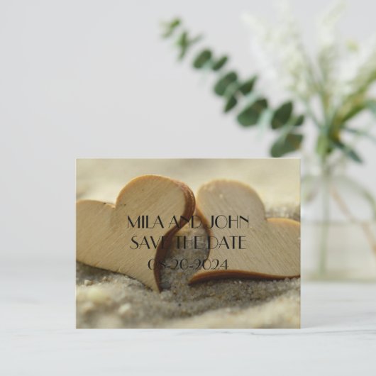 BRUILOFT BEWAAR HET DATUM BRIEFKAART (Staand voorkant)