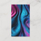 Bruiloft Bewaar onze Datum- Modern Blauw en Roze- Visitekaartje (Achterkant)