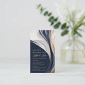 Bruiloft Bewaar onze Datum- Modern Blauw Wit en Go Visitekaartje (Staand voorkant)