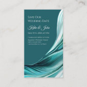 Bruiloft Bewaar onze Datum- Modern Emerald Green- Visitekaartje (Voorkant)