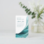 Bruiloft Bewaar onze Datum- Modern Emerald Green- Visitekaartje (Staand voorkant)