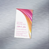 Bruiloft Bewaar onze Datum- Modern-Roze Sinaasappe Magnetisch Visitekaartje (Voorbeeld)