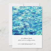 Bruiloft bij het zwembad, golden lijst save the date (Achterkant)