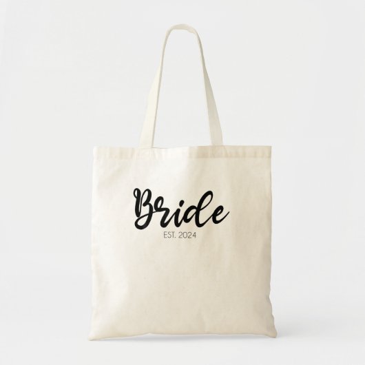 Bruiloft bijpassende geschenken bruid Est. 2024 Br Tote Bag (Voorkant)