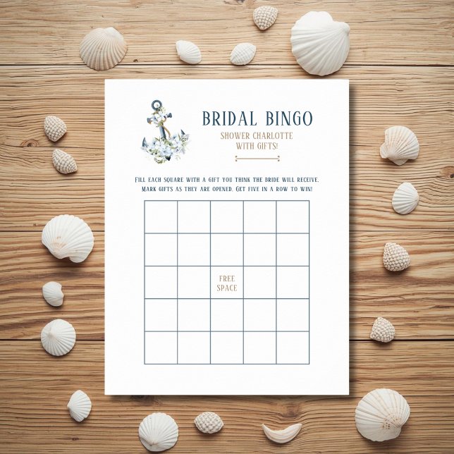 Bruiloft Bingo Spelkaart met Scheepvaart Thema (Creator heeft geüpload)