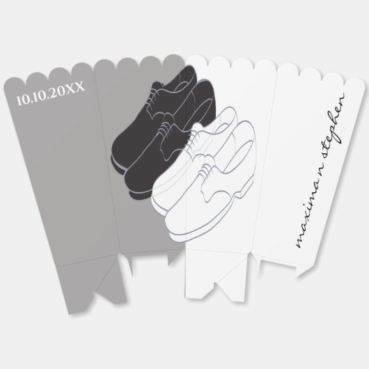 Bruiloft BL N WT Schoenen Lining Favor Boxes Bedankdoosjes (Ongevouwen)