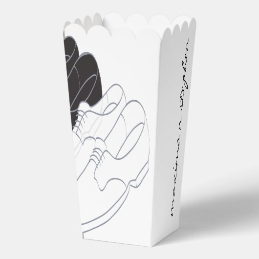 Bruiloft BL N WT Schoenen Lining Favor Boxes Bedankdoosjes (Voorkant)