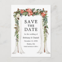 Bruiloft Bladerdak Winter Bloemen Save The Date