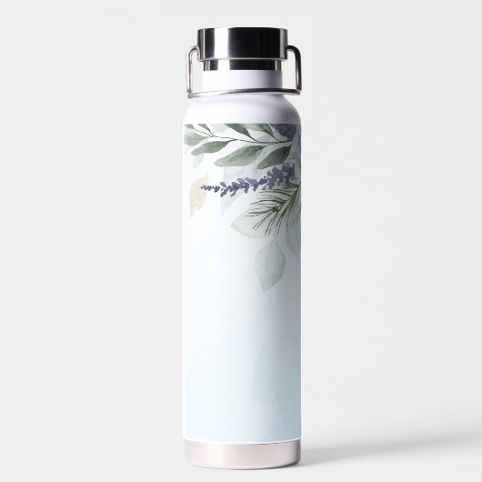 Bruiloft Blauw Bloemen "Bruid Tribe" aangepaste na Waterfles (Achterkant)