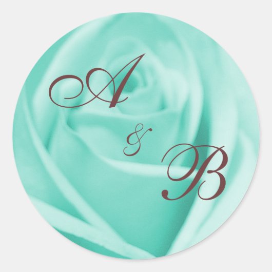 Bruiloft: Blauw & Chocolade ... - Gepersonaliseerd Ronde Sticker (Voorkant)