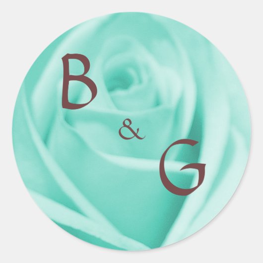 Bruiloft Blauw & Chocolade - stickers (Voorkant)