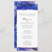 Bruiloft blauw menu (Voorkant / Achterkant)