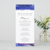 Bruiloft blauw menu (Staand voorkant)