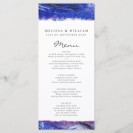Bruiloft blauw menu