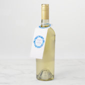 Bruiloft blauw pansy waterverf op maat flessenhanger (Schuin)