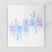 Bruiloft blauw roze bloem cascade plaats kaart plaatskaartje (Buitenkant ongevouwen)