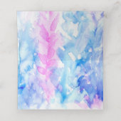 Bruiloft blauw roze bloem cascade plaats kaart plaatskaartje (Binnenkant ongevouwen)