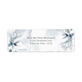 Bruiloft | Blauw Waterverf-etiket Etiket (Voorkant)