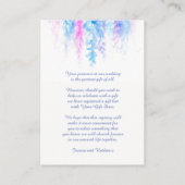Bruiloft blauwe bloem cascade cadeau register kaar informatiekaartje (Achterkant)