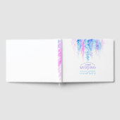 Bruiloft blauwe bloem cascade gastenboek (Volledig)