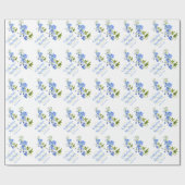 Bruiloft blauwe delphinium kunst aangepaste wrap cadeaupapier (Vlak)