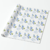 Bruiloft blauwe delphinium kunst aangepaste wrap cadeaupapier (Uitgerold)